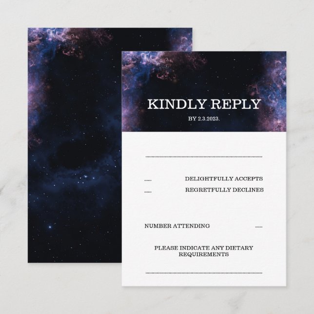 Mörk Elegant Space Galaxy Celestial Themme OSA car (Fram/baksida)