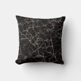 Mörk Elegant Svart Marmor Stentextur Kudde