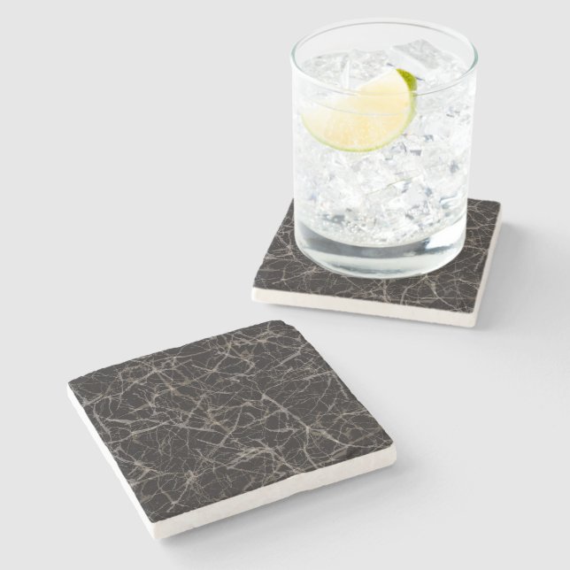 Mörk Elegant Svart Marmor Stentextur  Stenunderlägg (Sidan)