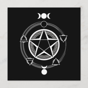 Mörk Elemental Pentagram-inbjudningar Inbjudningar