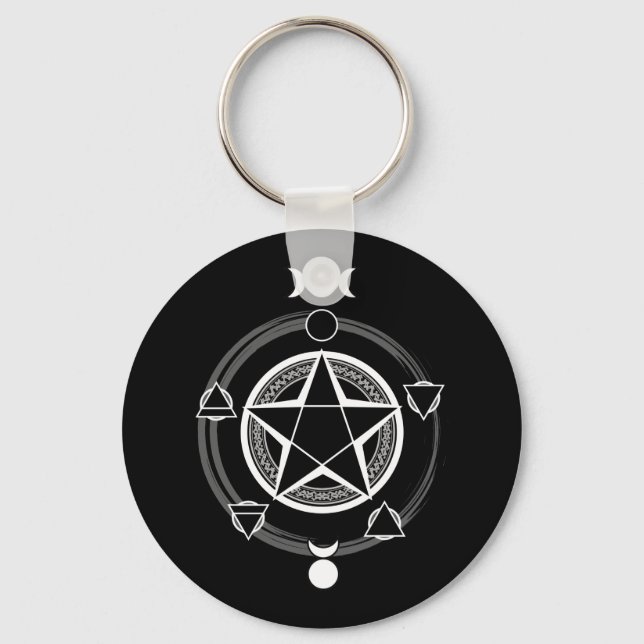 Mörk Elemental Pentagram Keychain Nyckelring (Framsida)