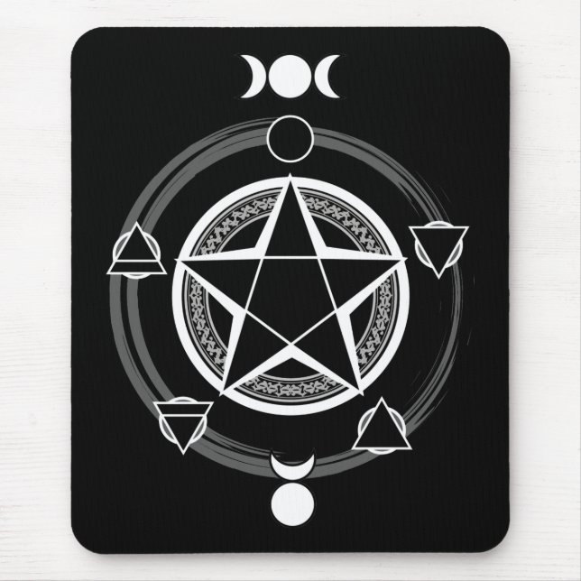 Mörk elementär Pentagram Mousepad Musmatta (Framsidan)