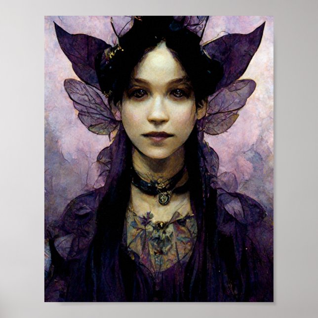 Mörk Elf 2 Goth Gothic Fantasy Art Poster (Framsidan)