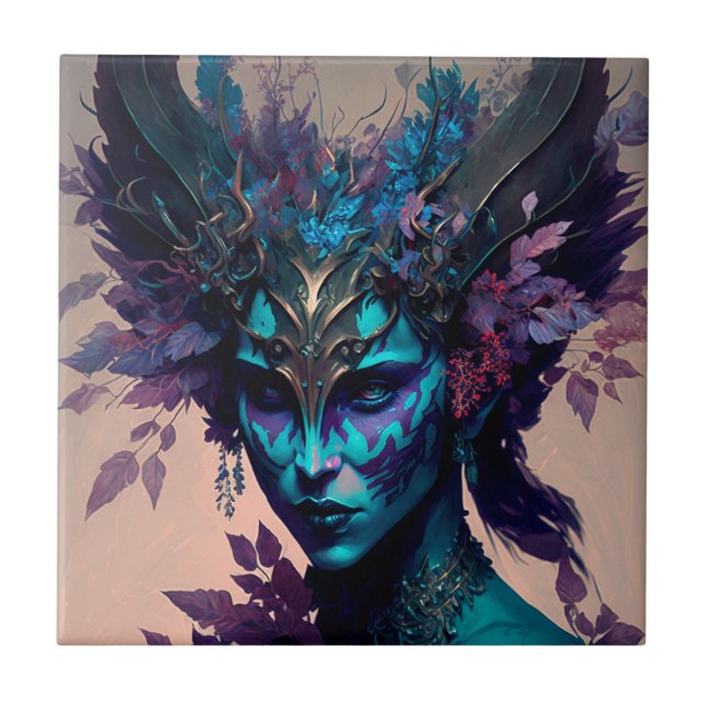 Mörk Elf Fantasy Art Kakelplatta (Framsidan)