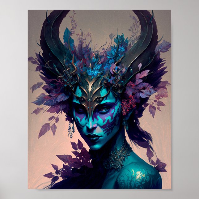 Mörk Elf Fantasy Art Poster (Framsidan)