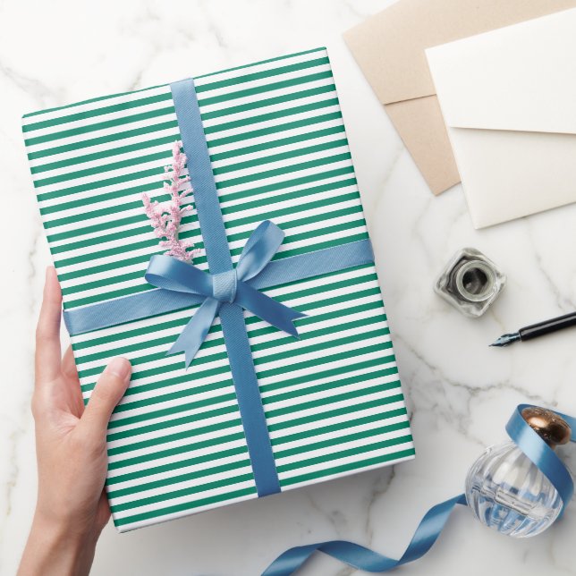 Mörk Emerald Grönt Blue Färg Rand, sommar Presentpapper (Gifting)