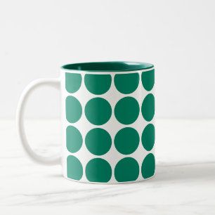Mörk Emerald Grönt Blue Färg Scandi Dots Design Två-Tonad Mugg