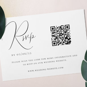 Mörk Emerald Grönt Minimalist QR-kod för Bröllop OSA Kort