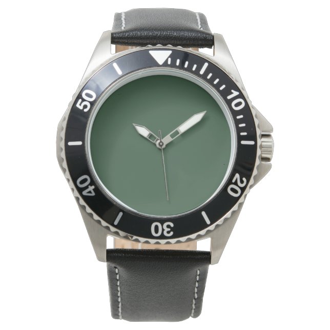 Mörk Emerald Grönt Solid Färg Armbandsur (Framsida)