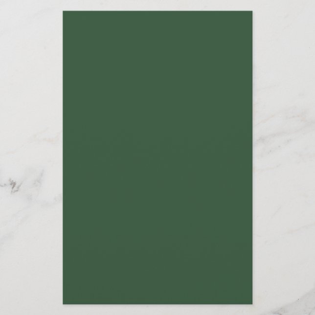 Mörk Emerald Grönt Solid Färg Brevpapper (Framsida)