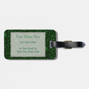 Mörk Emerald Vår Grönt Glitter Bagagebricka