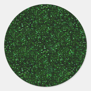Mörk Emerald Vår Grönt Glitter Runt Klistermärke