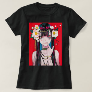 Mörk Estetisk Anime Tjej Konst T Shirt