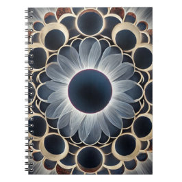 Mörk Etheral Solar Eclipse Mandala Anteckningsbok