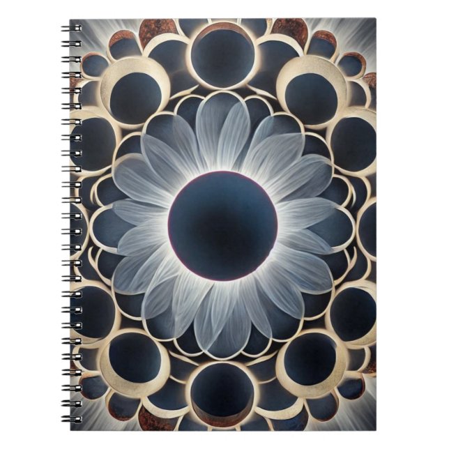 Mörk Etheral Solar Eclipse Mandala Anteckningsbok (Framsidan)