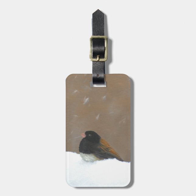 Mörk-Eyed Junco Painting - Original Bird Art Bagagebricka (Vertikal Framsida)