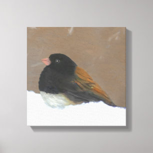Mörk-Eyed Junco Painting - Original Bird Art Canvastryck