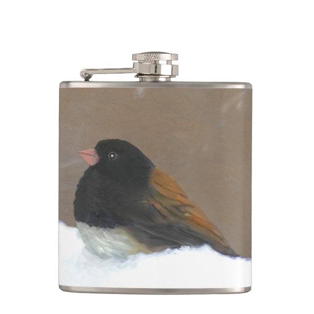Mörk-Eyed Junco Painting - Original Bird Art Fickplunta (Framsidan)
