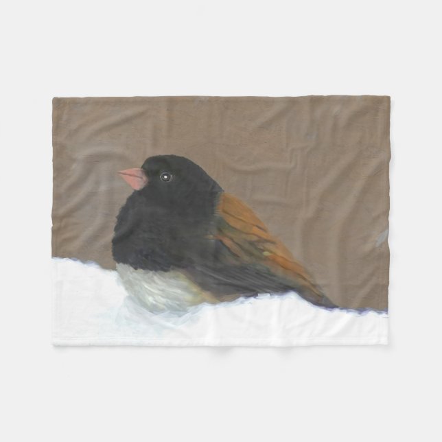 Mörk-Eyed Junco Painting - Original Bird Art Fleecefilt (Framsidan (Horisontell))