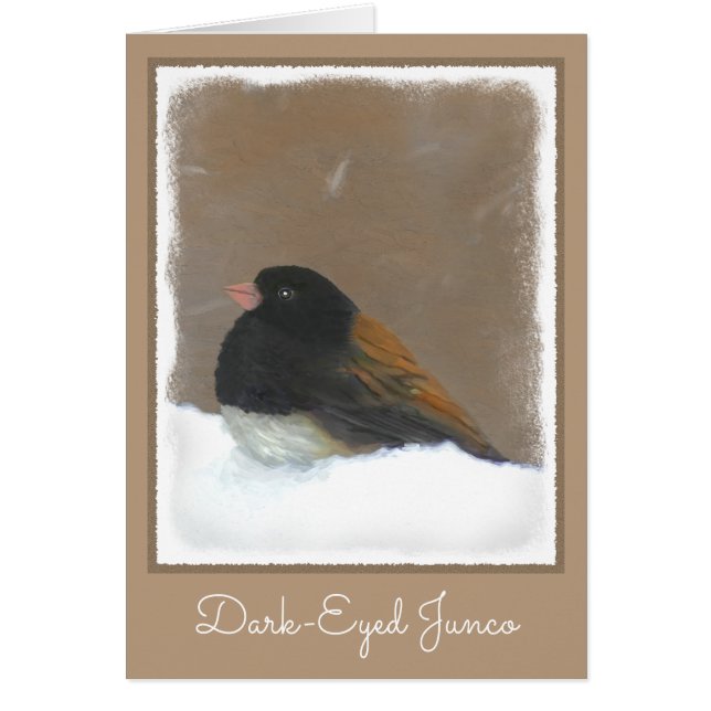Mörk-Eyed Junco Painting - Original Bird Art Hälsningskort (Framsidan)
