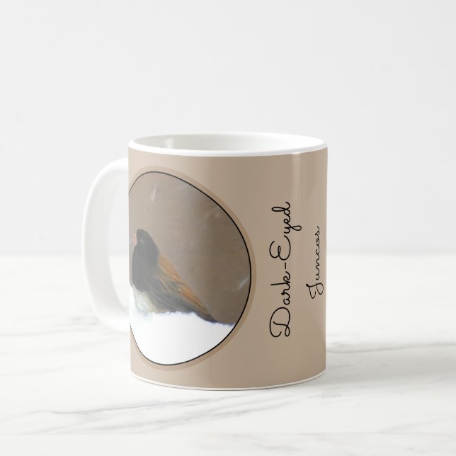 Mörk-Eyed Junco Painting - Original Bird Art Kaffemugg (Framsida vänster)