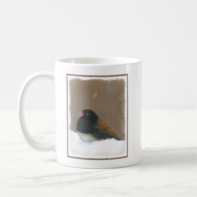 Mörk-Eyed Junco Painting - Original Bird Art Kaffemugg (Vänster)