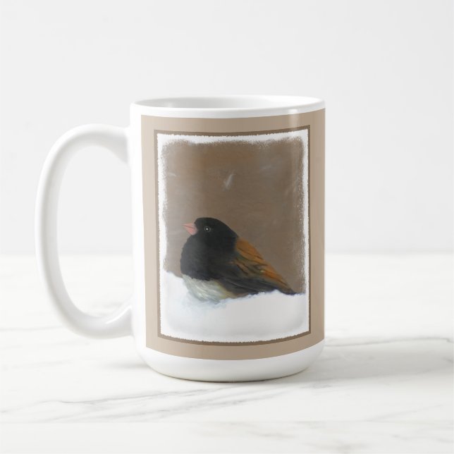 Mörk-Eyed Junco Painting - Original Bird Art Kaffemugg (Vänster)