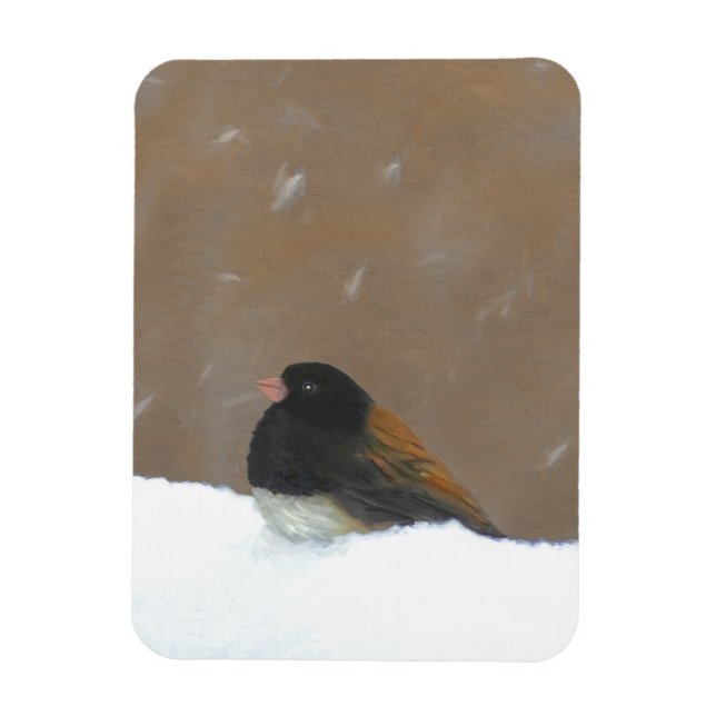 Mörk-Eyed Junco Painting - Original Bird Art Magnet (Vertikal)