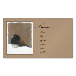 Mörk-Eyed Junco Painting - Original Bird Art Magnetiska Visitkort