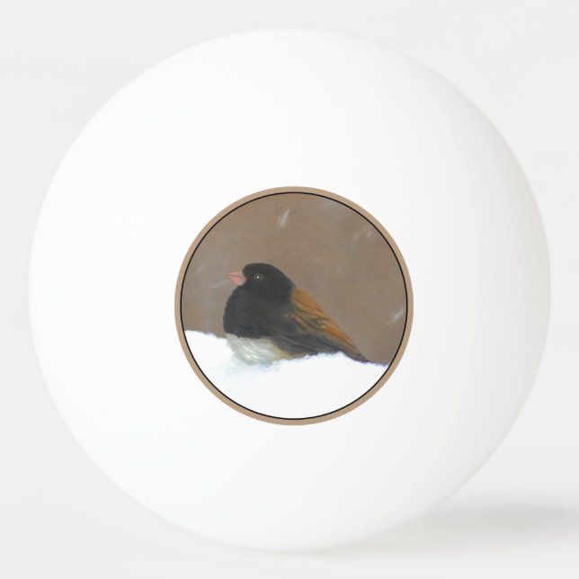 Mörk-Eyed Junco Painting - Original Bird Art Pingisboll (Framsidan)