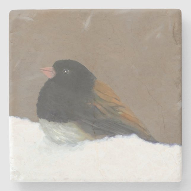 Mörk-Eyed Junco Painting - Original Bird Art Stenunderlägg (Framsidan)