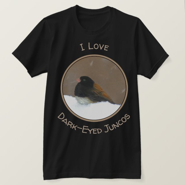 Mörk-Eyed Junco Painting - Original Bird Art T Shirt (Design framsida)