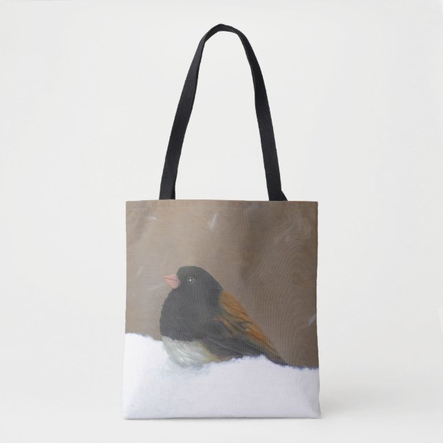 Mörk-Eyed Junco Painting - Original Bird Art Tygkasse (Framsida)