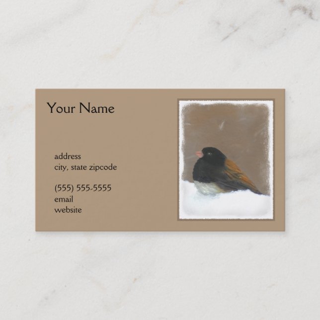Mörk-Eyed Junco Painting - Original Bird Art Visitkort (Framsida)