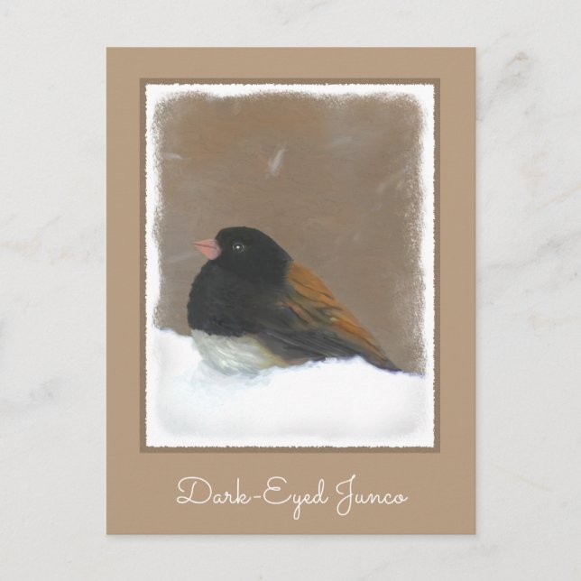 Mörk-Eyed Junco Painting - Original Bird Art Vykort (Framsida)