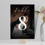Mörk Faded Photo & Monogram Elegant Black Bröllop Bordsnummer<br><div class="desc">Bordsnumret i elegant skulle vara ett underbart tillägg till ert firande i bröllop. Lägg enkelt till dina egna uppgifter genom att klicka på alternativet "anpassa". 🌸 OBS! Kortets storlek är 3, 5 x 5 tum. Om du vill ha en större storlek kontaktar du mig innan du 💖 skapar ditt köp....</div>