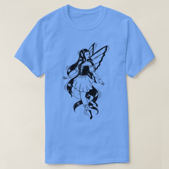 Mörk Fairy Älvors Magic Fly Vingar T Shirt (Design framsida)
