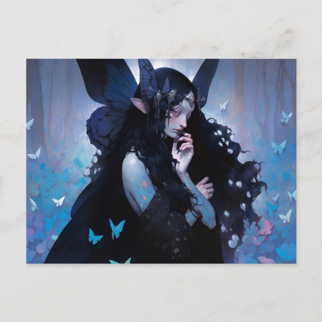 Mörk Fairy Fantasy Art Vykort (Framsida)
