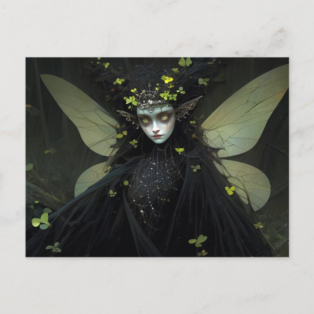 Mörk Fairy Fantasy Art Vykort (Framsida)