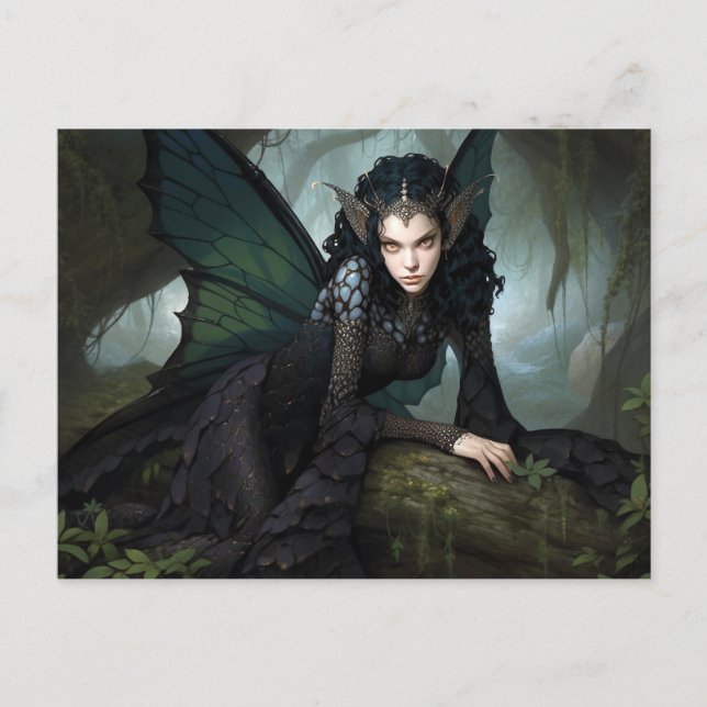 Mörk Fairy Fantasy Art Vykort (Framsida)