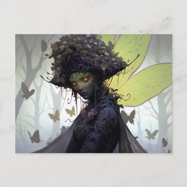 Mörk Fairy Fantasy Art Vykort (Framsida)