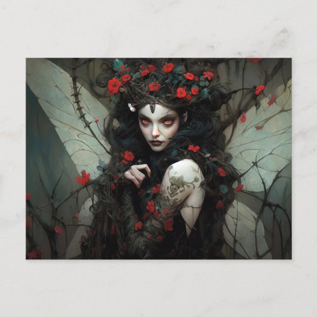 Mörk Fairy Fantasy Art Vykort (Framsida)