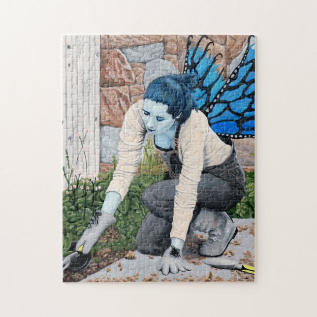 Mörk Fairy Garden Fantasy Art Medium Jigszle Puzzl Pussel (Vertikal)