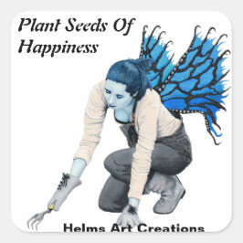 Mörk Fairy Garden Gardener Fantasy Art Stickers Fyrkantigt Klistermärke