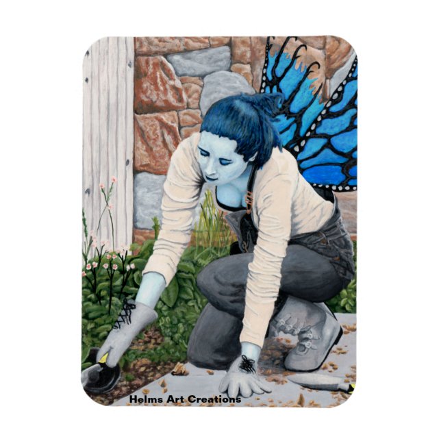 Mörk Fairy Gardener Fantasy Art Photo Magnet (Vertikal)