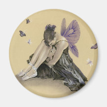 Mörk Fairy Lila Vingar Magnet
