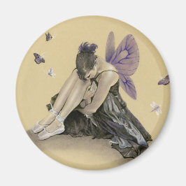 Mörk Fairy Lila Vingar Magnet