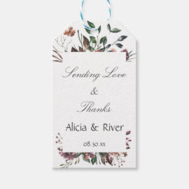 Mörk Fall Blommigt Rustic Autumn Gift-Märkre Presentetikett