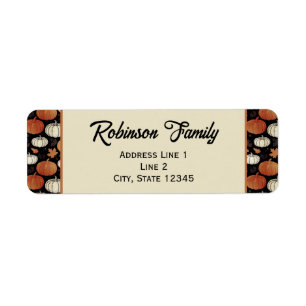 Mörk Fall Pumpkins-Returetiketter Returadress Etikett