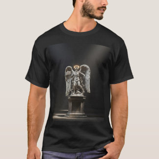 Mörk Fallen Ängla Staty\Gotisk Katedral T-Shirt